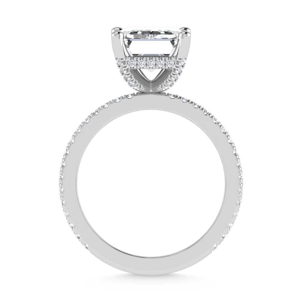 14K White Gold Lab Grown Diamond 2 1/3 Ct.Tw. Emerald Shape Engagement Ring  (IGI Certified Center 2ct)