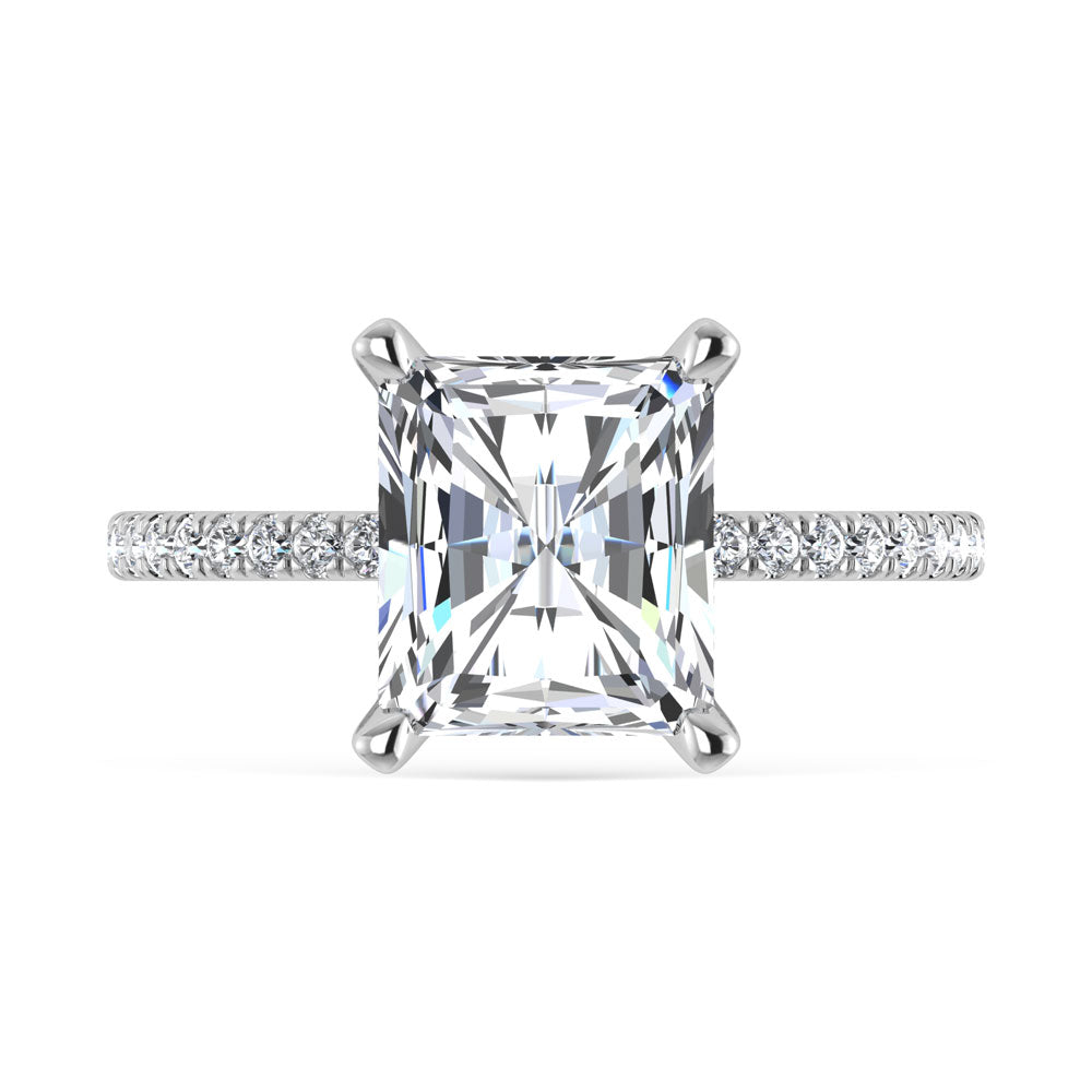 14K White Gold Lab Grown Diamond 2 1/3 Ct.Tw. Radiant Shape Engagement Ring (IGI Certified Center 2ct)