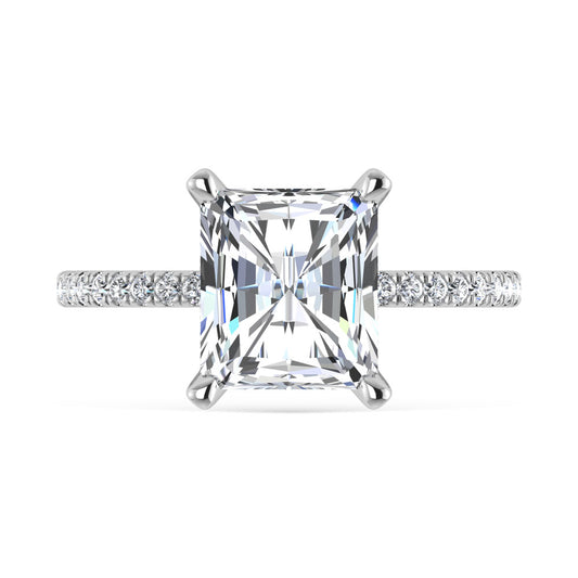 14K White Gold Lab Grown Diamond 2 1/3 Ct.Tw. Radiant Shape Engagement Ring (IGI Certified Center 2ct)