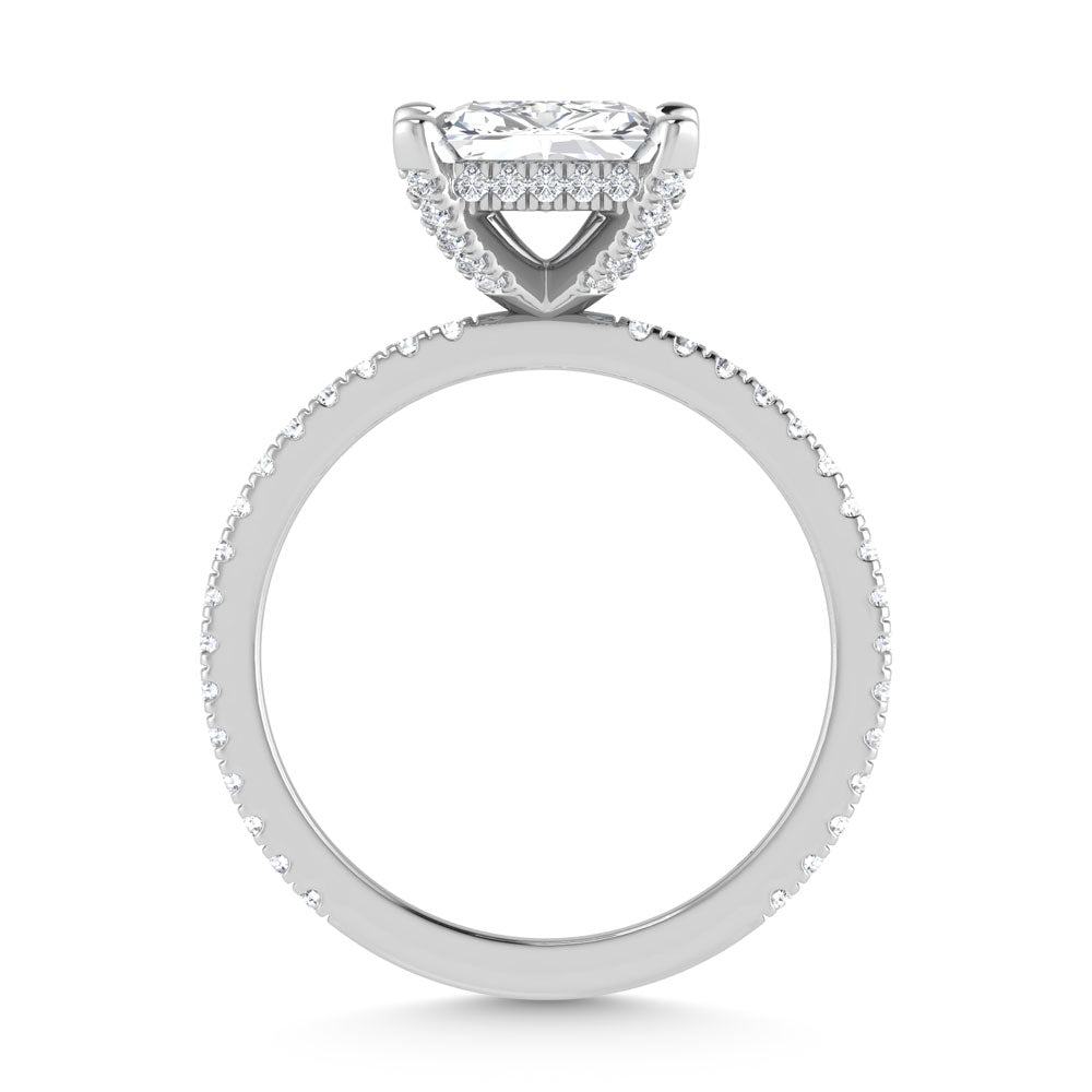 14K White Gold Lab Grown Diamond 2 1/3 Ct.Tw. Radiant Shape Engagement Ring (IGI Certified Center 2ct)