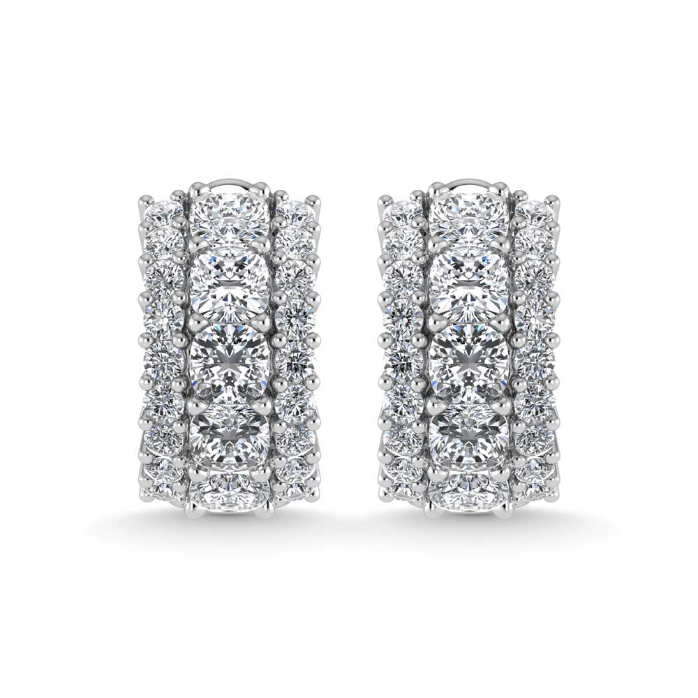14K White Gold Lab Grown Diamond 5 1/4 Ct.Tw. Huggies Earrings
