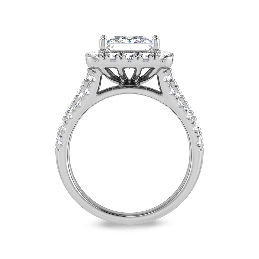 14K White Gold Lab Grown Diamond 6 1/4 Ct.Tw. Princess Shape Engagement Ring (IGI Certified Center 4ct)