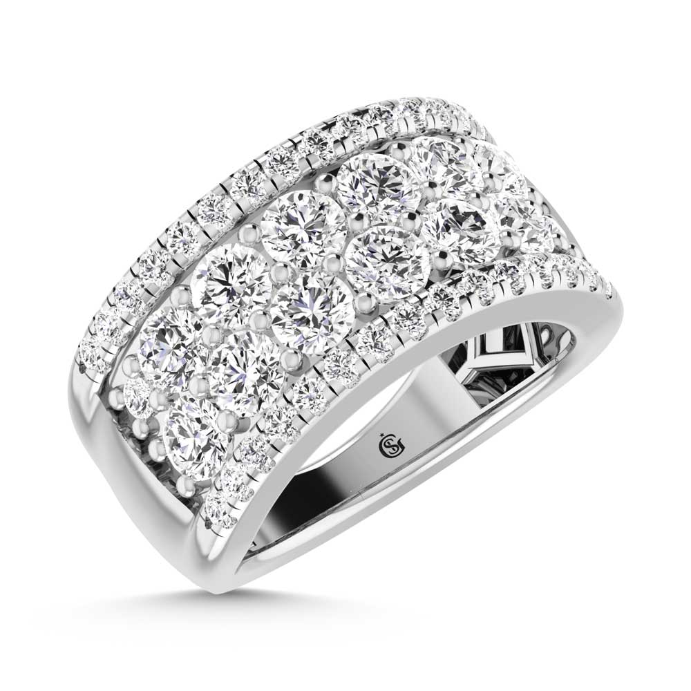 14K White Gold Lab Grown Diamond 3 Ct.Tw. Mens Band