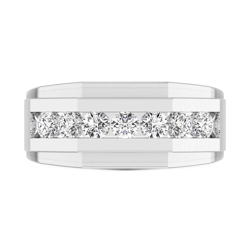 14K White Gold Lab Grown Diamond 2 1/10 Ct.Tw. Mens Band