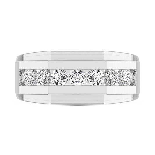 14K White Gold Lab Grown Diamond 2 1/10 Ct.Tw. Mens Band