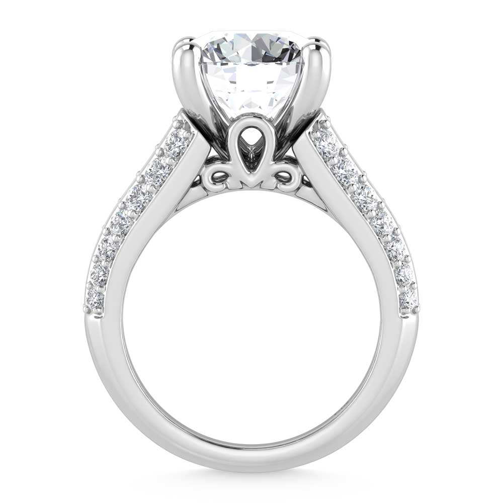 14K White Gold Lab Grown Diamond 6 1/2 Ct.Tw. Engagement Ring (IGI Certified Center 5ct)