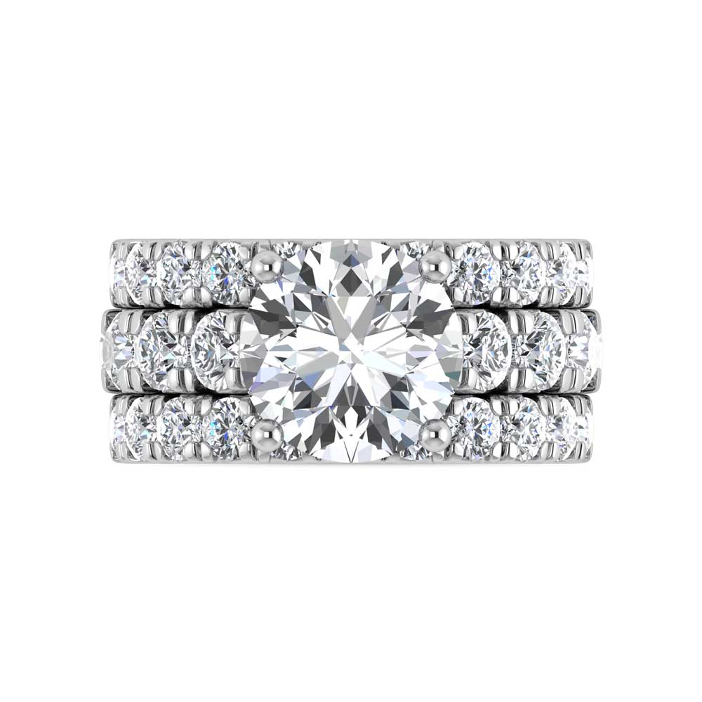 14K White Gold Lab Grown  Diamond 4 7/8 Ct.Tw. Bridal Ring (IGI Certified Center 3ct)