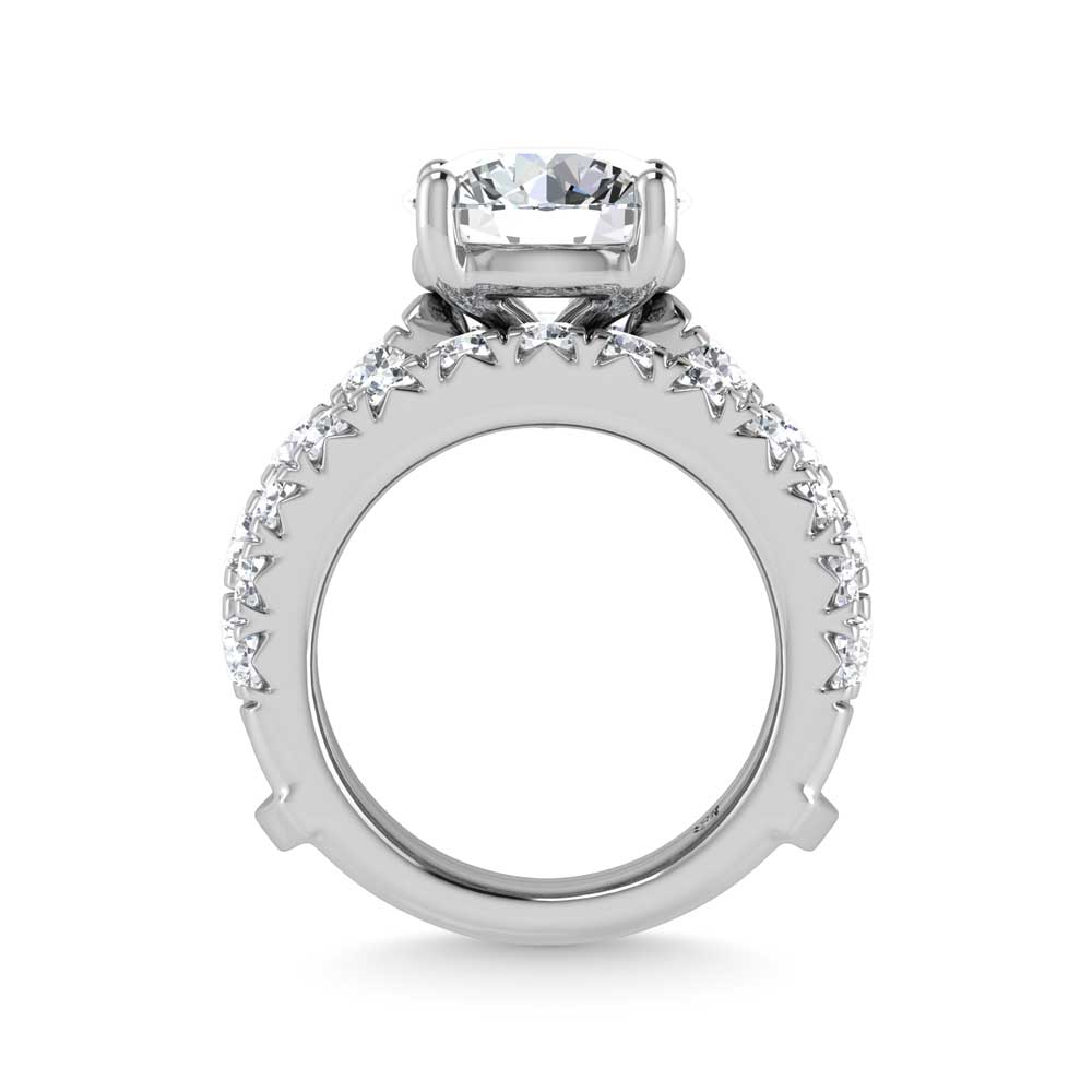 14K White Gold Lab Grown  Diamond 4 7/8 Ct.Tw. Bridal Ring (IGI Certified Center 3ct)