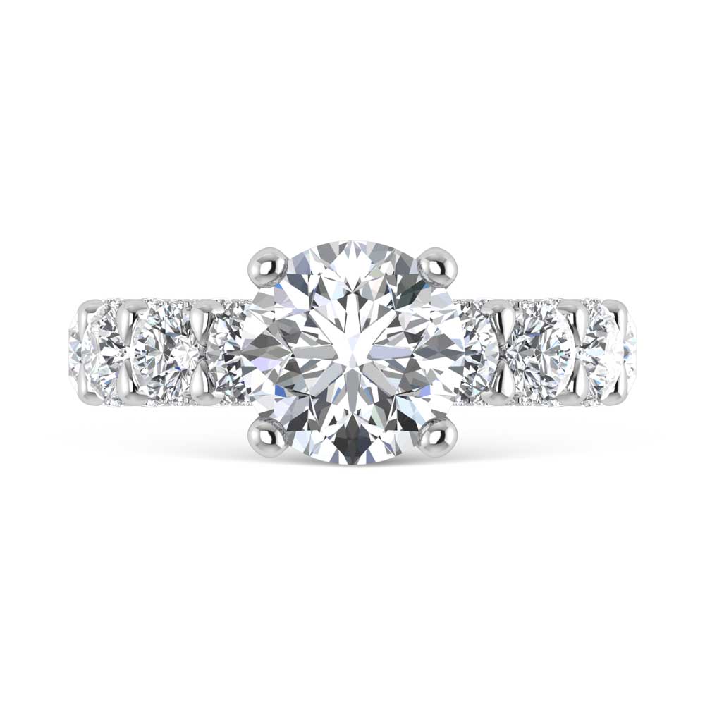 14K White Gold Lab Grown Diamond 8 Ct.Tw. Engagement Ring (IGI Certified Center 5ct)