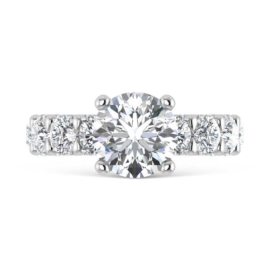 14K White Gold Lab Grown Diamond 8 Ct.Tw. Engagement Ring (IGI Certified Center 5ct)