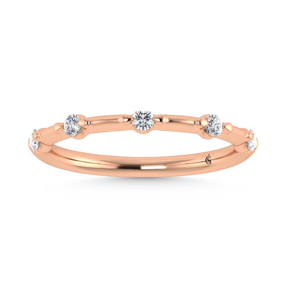 14K Rose Gold Lab Grown Diamond 1/6 Ct.Tw. Wedding Band