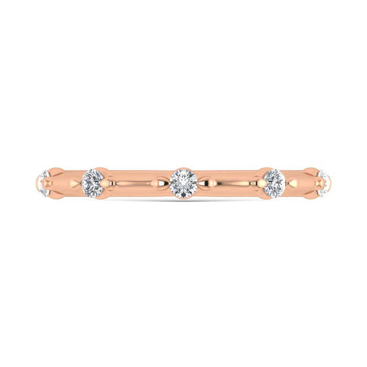 14K Rose Gold Lab Grown Diamond 1/6 Ct.Tw. Wedding Band