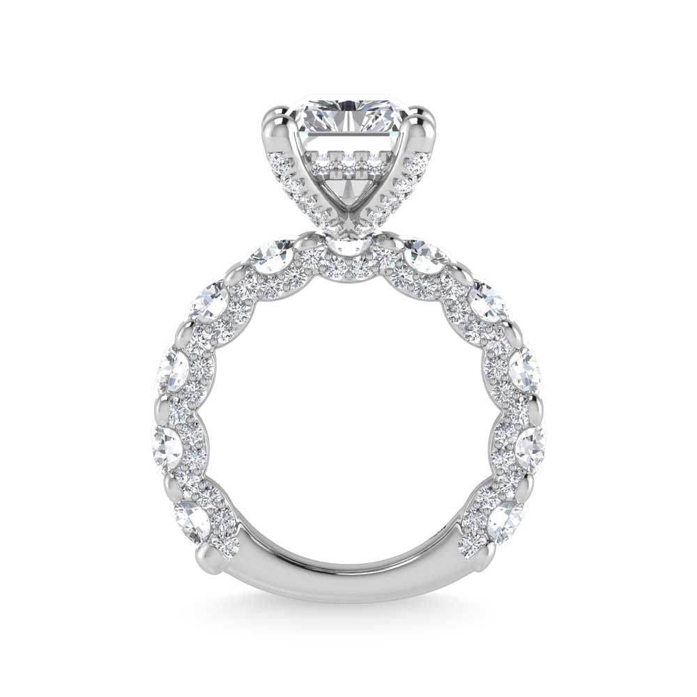 14K White Gold Lab Grown  Diamond 7 1/6 Ct.Tw. Victoria Engagement Ring (IGI Certified Center 4ct)
