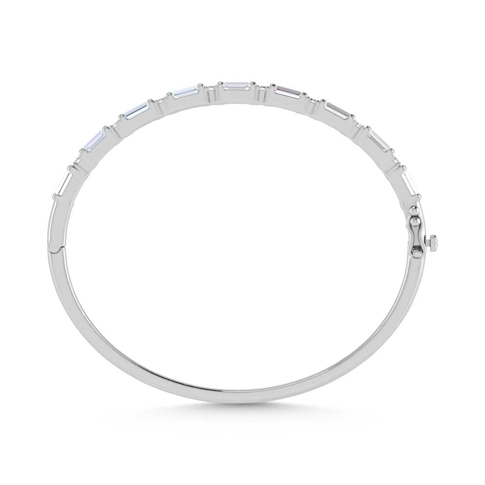 14K White Gold Lab Grown Diamond 7 Ct.Tw. Cuff Bangle