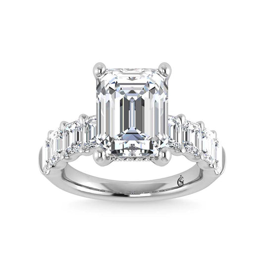 14K White Gold Lab Grown Diamond 6 3/4 Ct.Tw. Engagement Ring (IGI Certified Center 5ct)