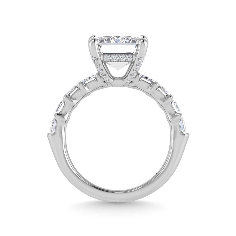 14K White Gold Lab Grown Diamond 6 3/4 Ct.Tw. Engagement Ring (IGI Certified Center 5ct)