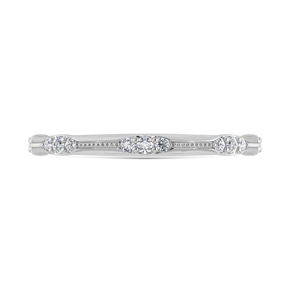 14K White Gold Lab Grown Diamond 1/6 Ct.Tw. Band