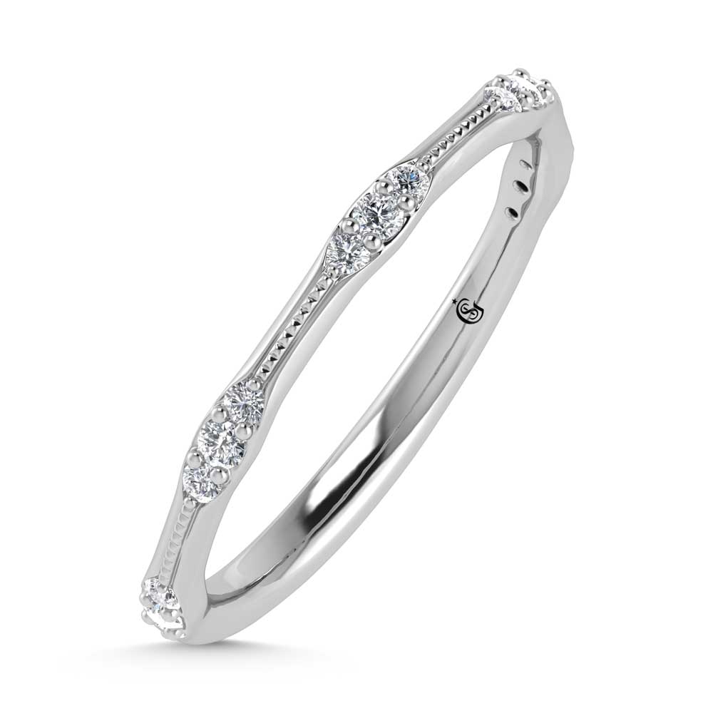 14K White Gold Lab Grown Diamond 1/6 Ct.Tw. Band
