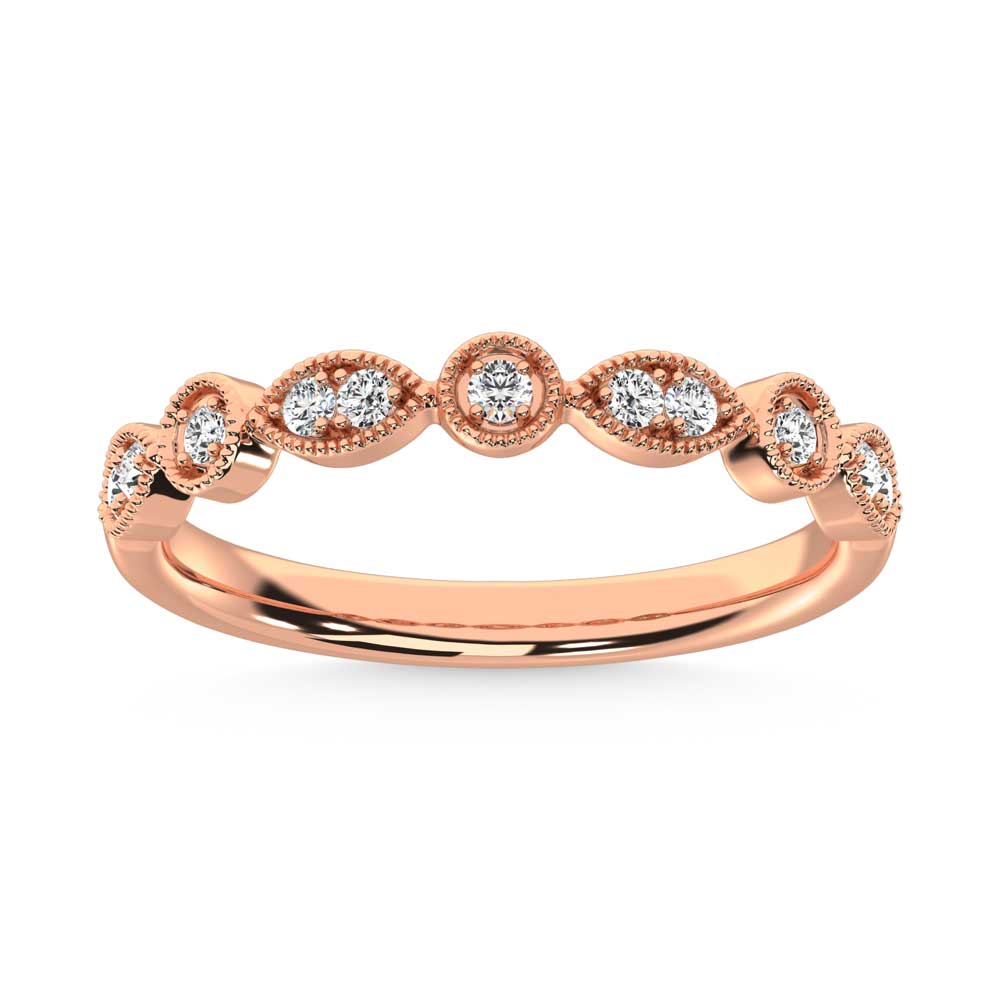 10K Rose Gold Lab Grown Diamond 1/8 Ct.Tw. Stackable Band