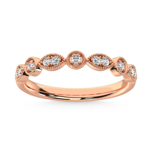 10K Rose Gold Lab Grown Diamond 1/8 Ct.Tw. Stackable Band