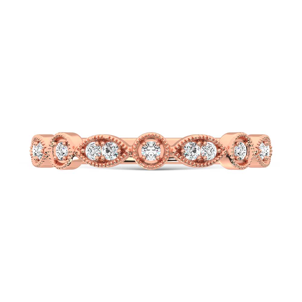 10K Rose Gold Lab Grown Diamond 1/8 Ct.Tw. Stackable Band