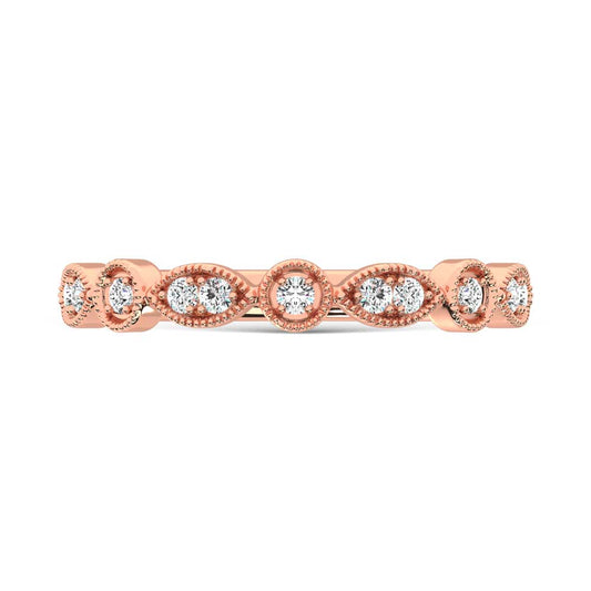 10K Rose Gold Lab Grown Diamond 1/8 Ct.Tw. Stackable Band