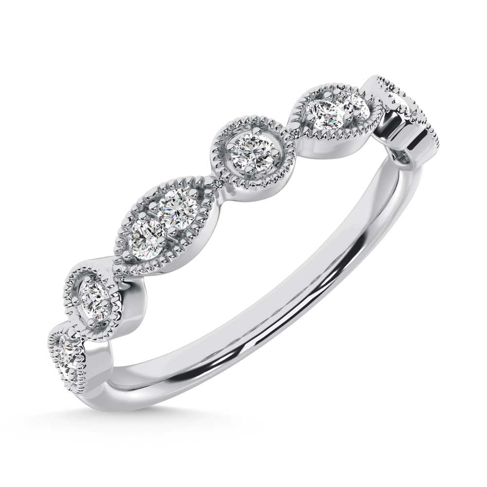 10K White Gold Lab Grown Diamond 1/8 Ct.Tw. Stackable Band
