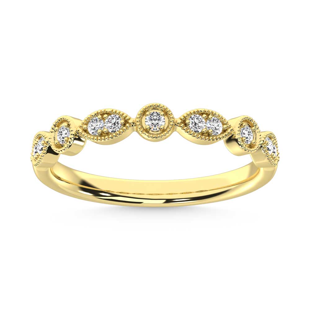 10K Yellow Gold Lab Grown Diamond 1/8 Ct.Tw. Stackable Band