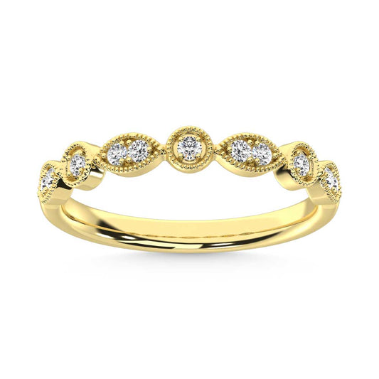 10K Yellow Gold Lab Grown Diamond 1/8 Ct.Tw. Stackable Band