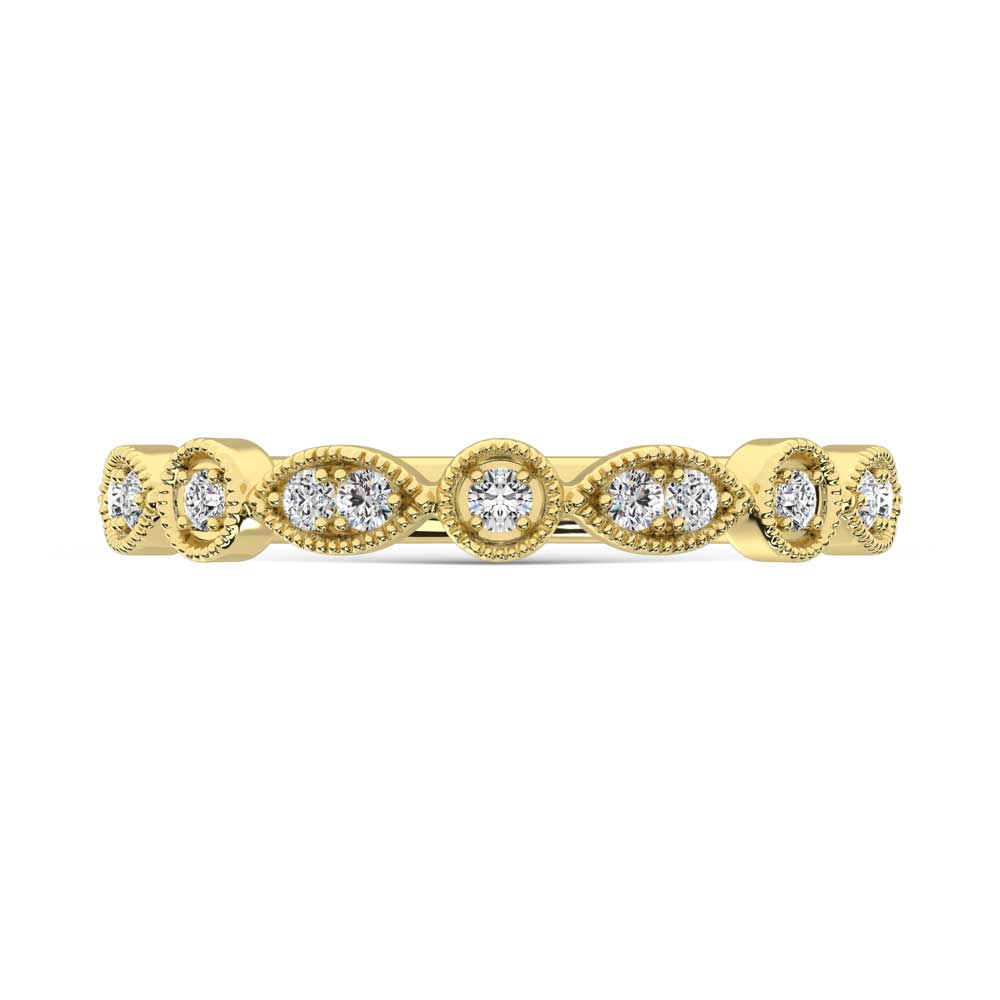 10K Yellow Gold Lab Grown Diamond 1/8 Ct.Tw. Stackable Band