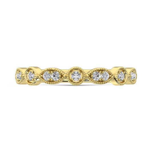 10K Yellow Gold Lab Grown Diamond 1/8 Ct.Tw. Stackable Band