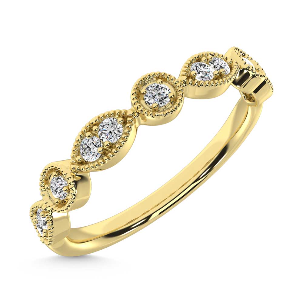 10K Yellow Gold Lab Grown Diamond 1/8 Ct.Tw. Stackable Band