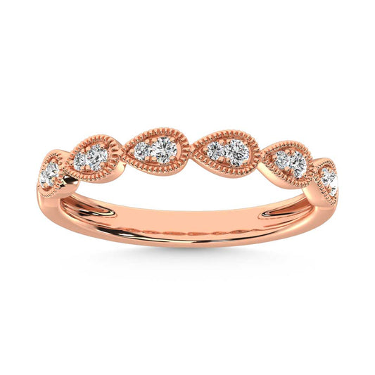10K Rose Gold Lab Grown Diamond 1/8 Ct.Tw. Stackable Band