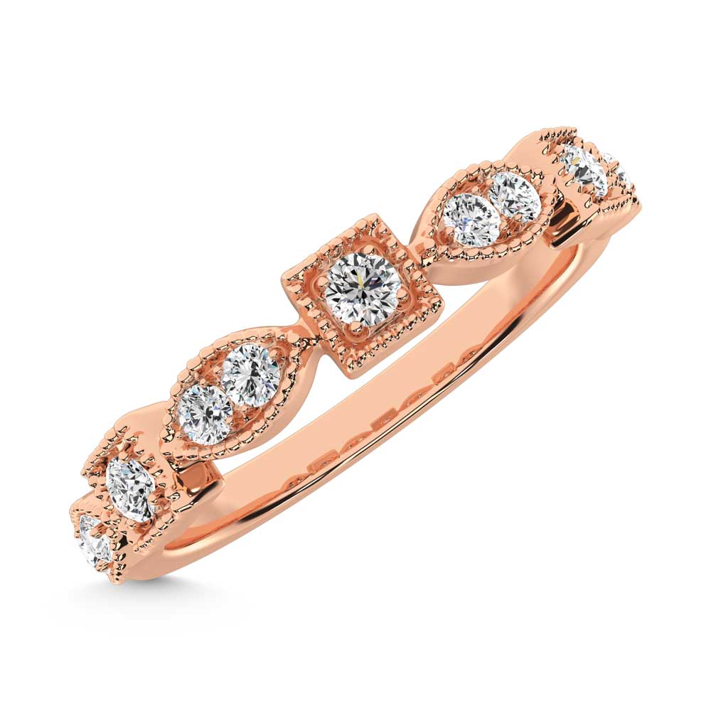 10K Rose Gold Lab Grown Diamond 1/8 Ct.Tw. Stackable Band