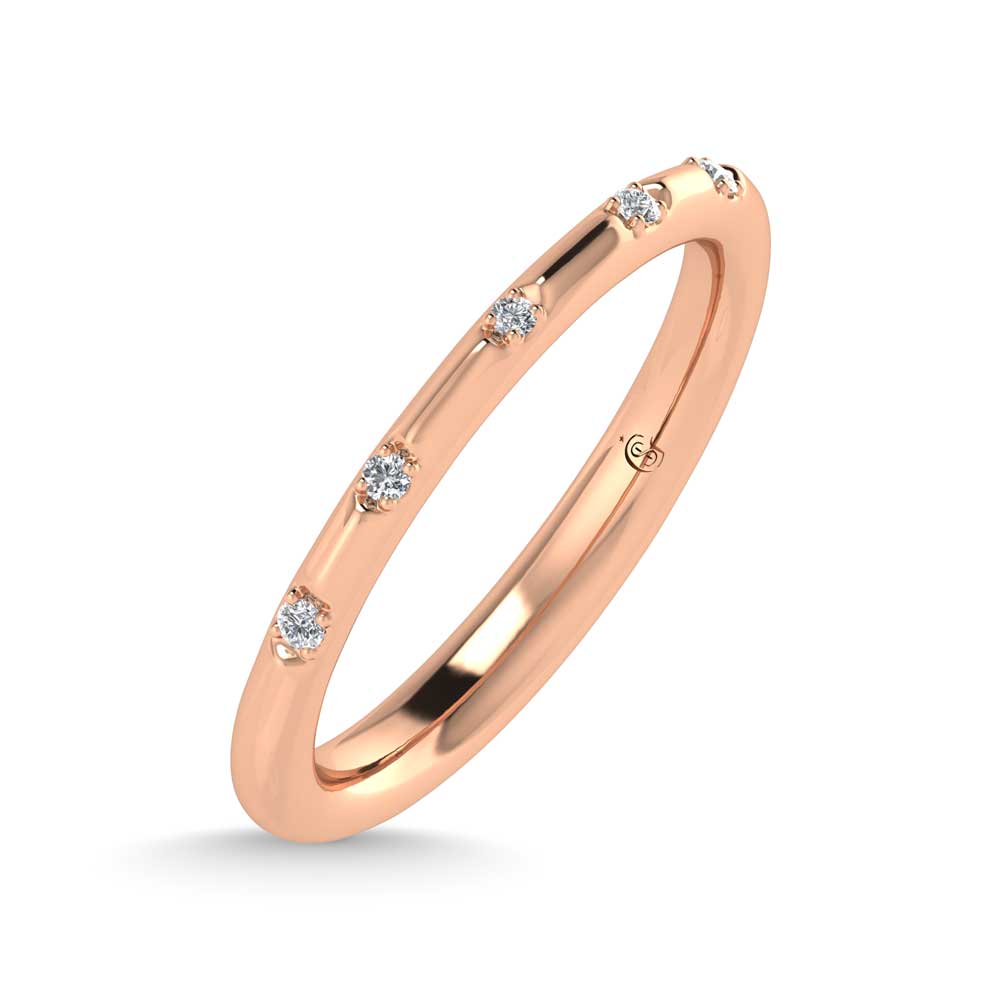 14K Rose Gold Lab Grown Diamond 1/20 Ct.Tw. Stack Band