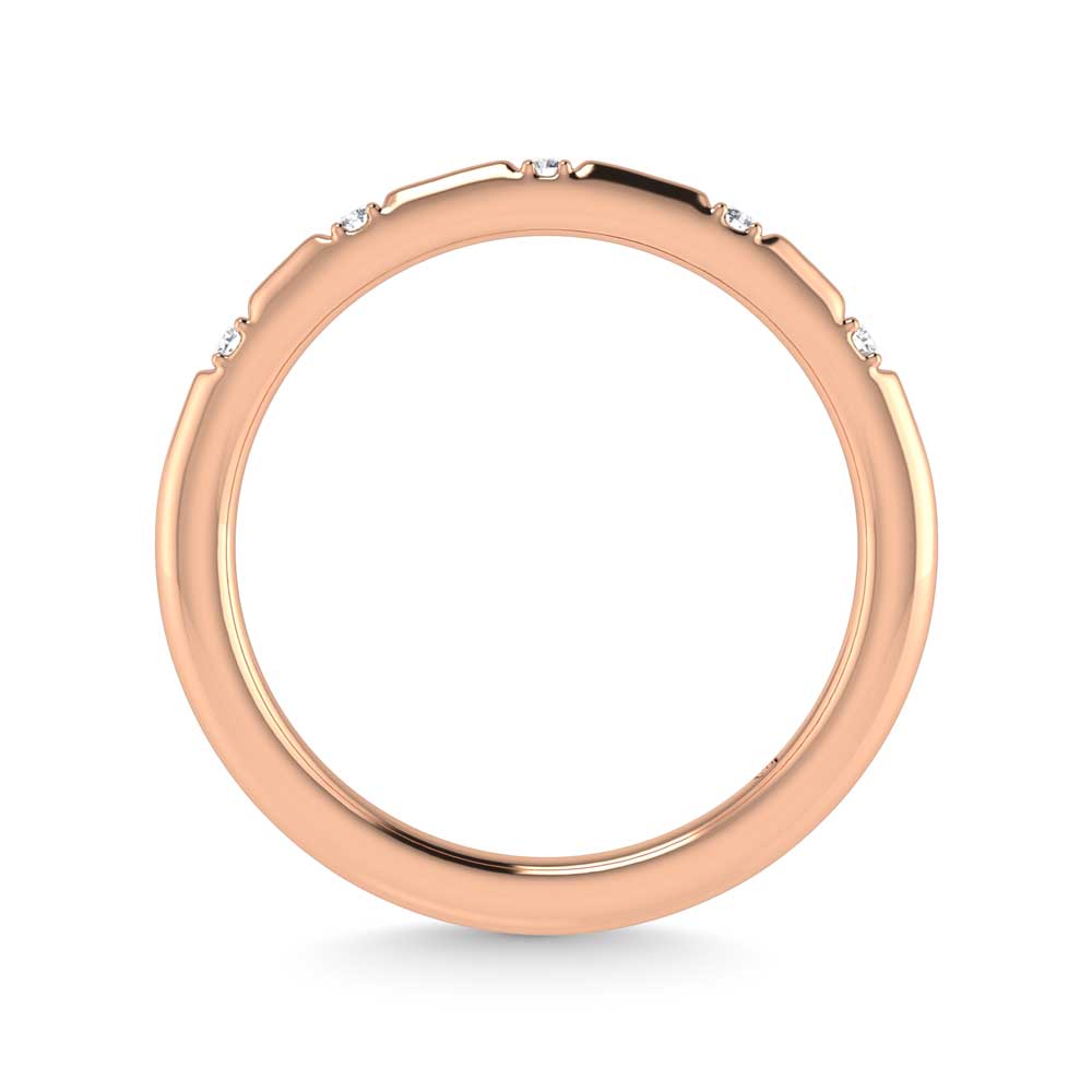 14K Rose Gold Lab Grown Diamond 1/20 Ct.Tw. Stack Band