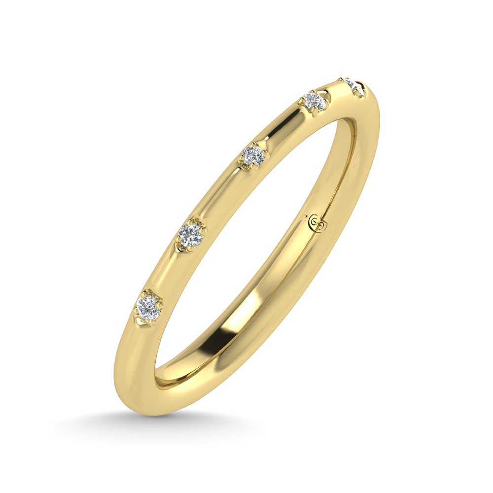 14K Yellow Gold Lab Grown Diamond 1/20 Ct.Tw. Stack Band