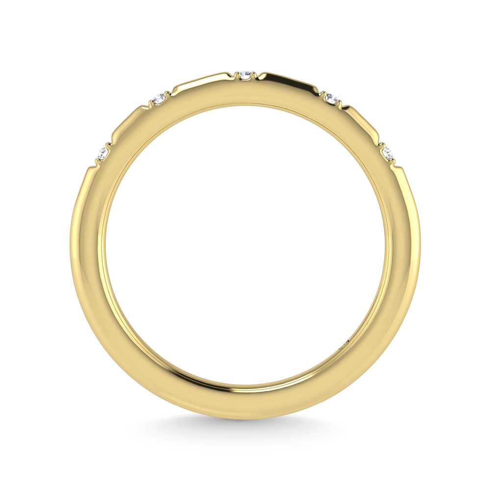 14K Yellow Gold Lab Grown Diamond 1/20 Ct.Tw. Stack Band