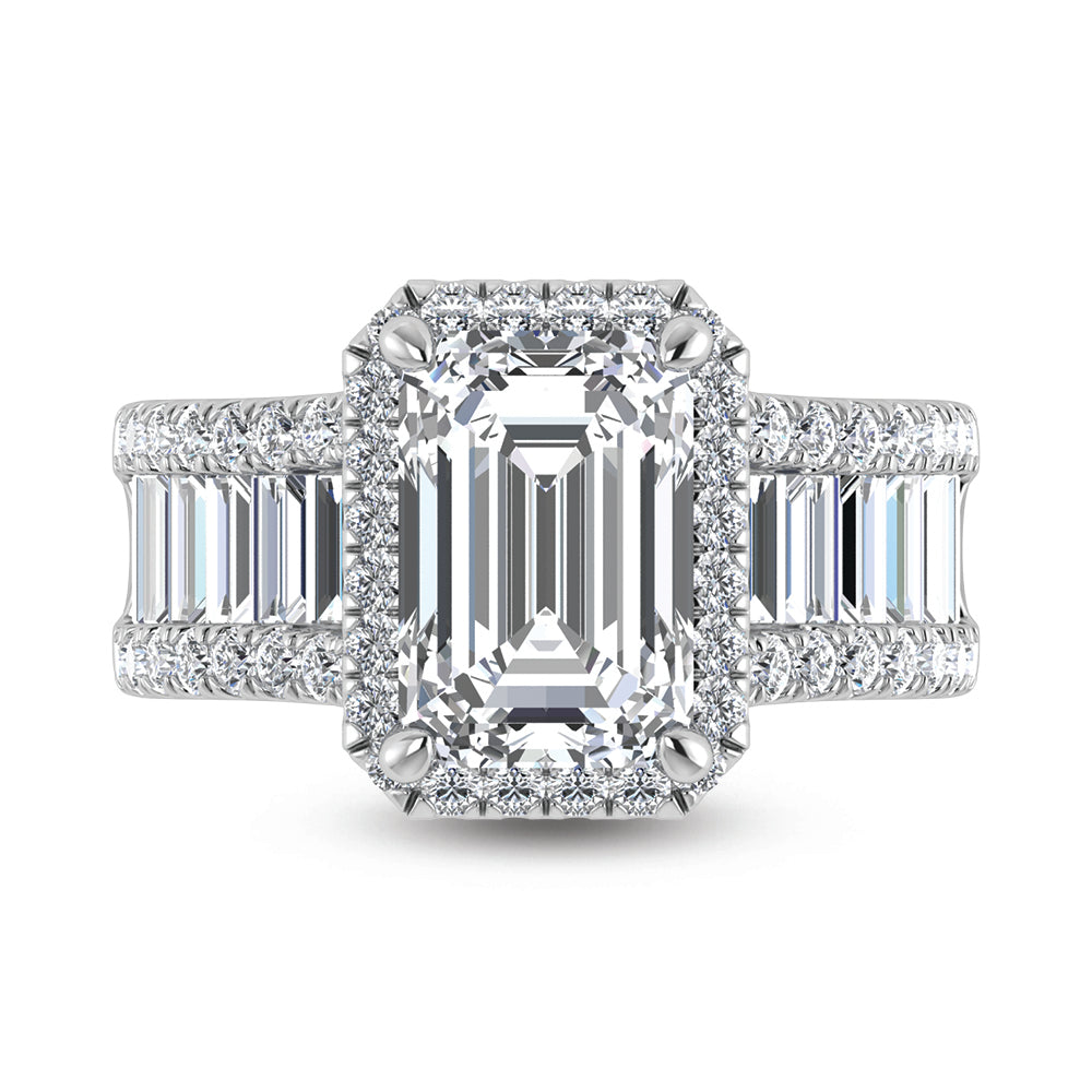 14K White Gold Lab Grown Diamond 4 5/8 Ct.Tw. Engagement Ring (IGI Certified Center 3ct)