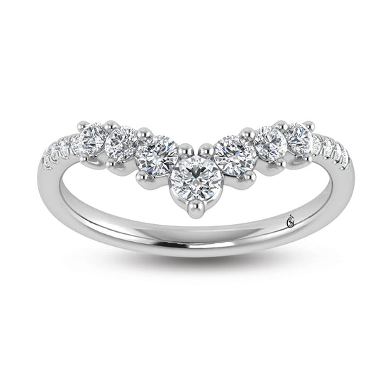 14K White Gold Lab Grown Diamond 3/8 Ct.Tw. Chevron Band