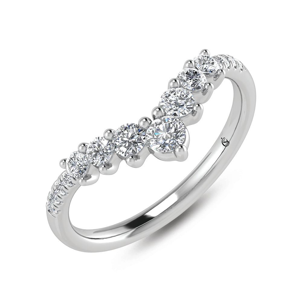 14K White Gold Lab Grown Diamond 3/8 Ct.Tw. Chevron Band