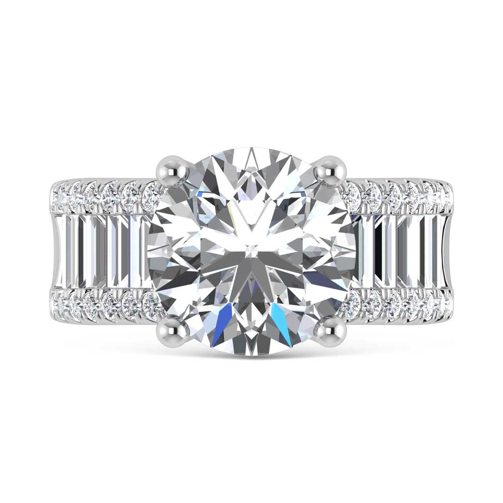 14K White Gold Lab Grown Diamond 4 1/6 Ct.Tw. Engagement Ring (IGI Certified Center 3ct)