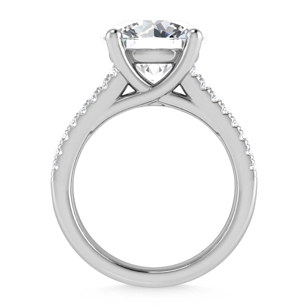 14K White Gold Lab Grown Diamond 4 1/6 Ct.Tw. Engagement Ring (IGI Certified Center 3ct)