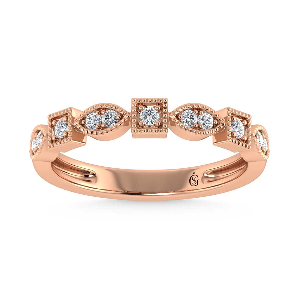 10K Rose Gold Lab Grown Diamond 1/6 Ct.Tw. Stack Band