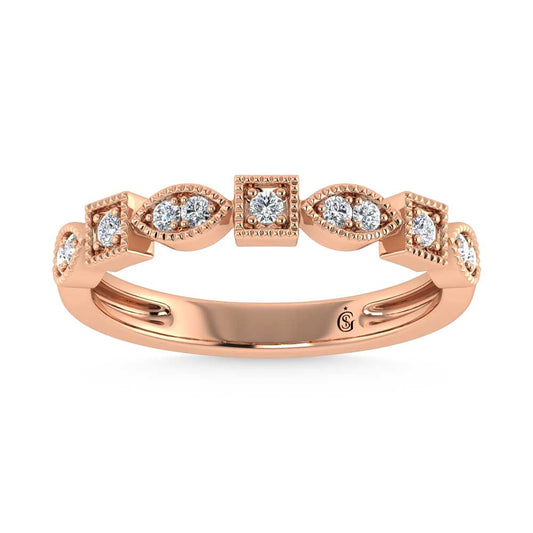 10K Rose Gold Lab Grown Diamond 1/6 Ct.Tw. Stack Band