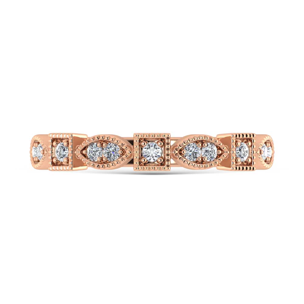 10K Rose Gold Lab Grown Diamond 1/6 Ct.Tw. Stack Band