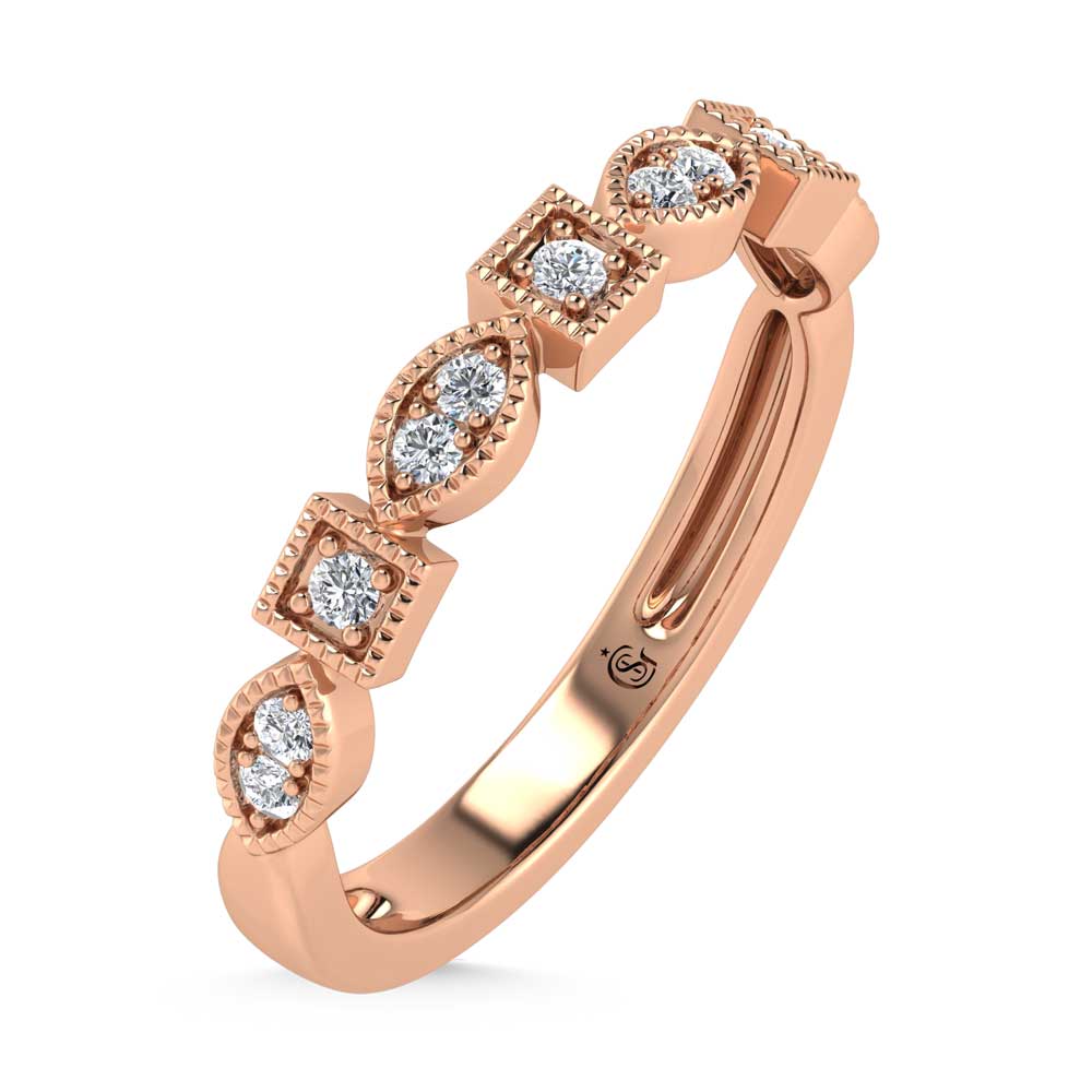 10K Rose Gold Lab Grown Diamond 1/6 Ct.Tw. Stack Band