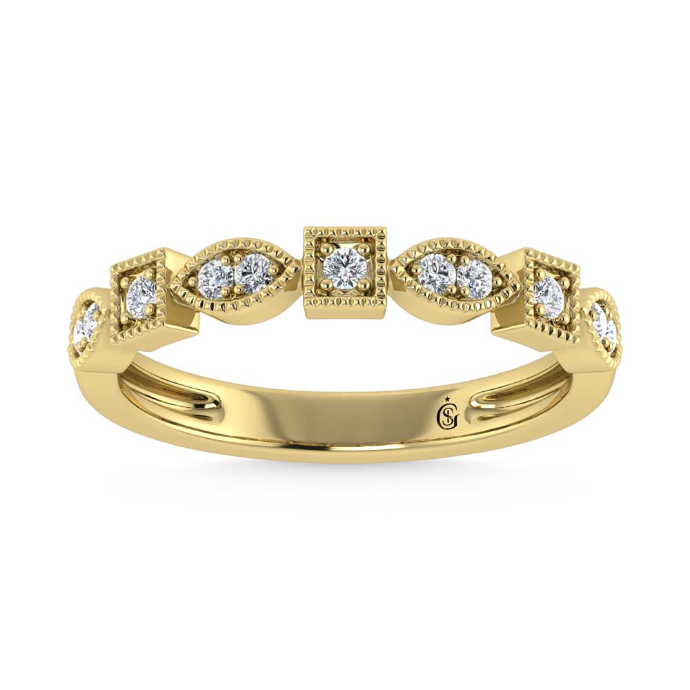 10K Yellow Gold Lab Grown Diamond 1/6 Ct.Tw. Stack Band