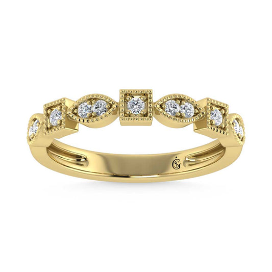 10K Yellow Gold Lab Grown Diamond 1/6 Ct.Tw. Stack Band