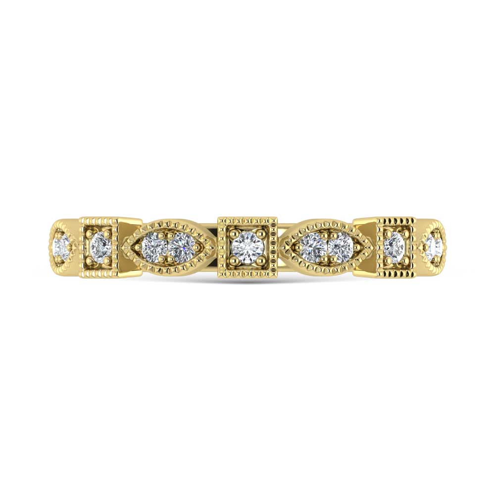 10K Yellow Gold Lab Grown Diamond 1/6 Ct.Tw. Stack Band
